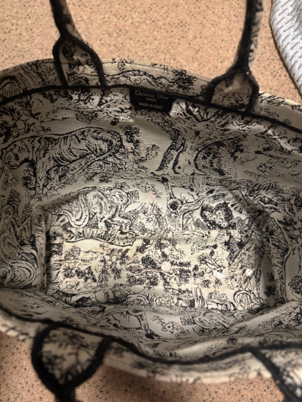 Macy's Black on Cream Toile Tote - Picture 2 of 2